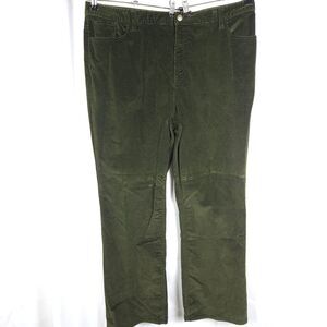 Eddie Bauer Womens 20 42x32 Green High Rise Corduroy Straight Leg Jeans Pants